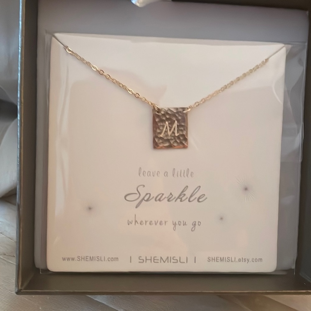 Initial “M” necklace Gold